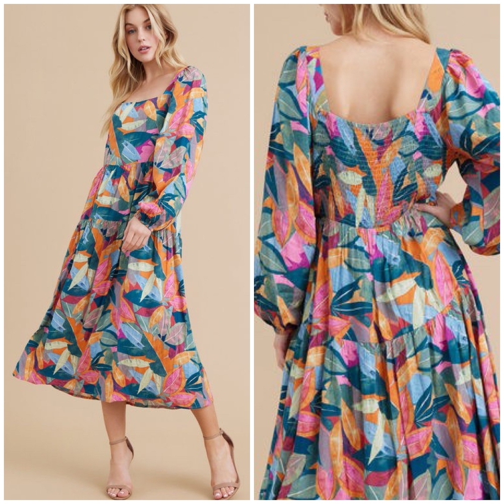 JODIFL Feminine Long Sleeves Midi Dress - Picture 3 of 5